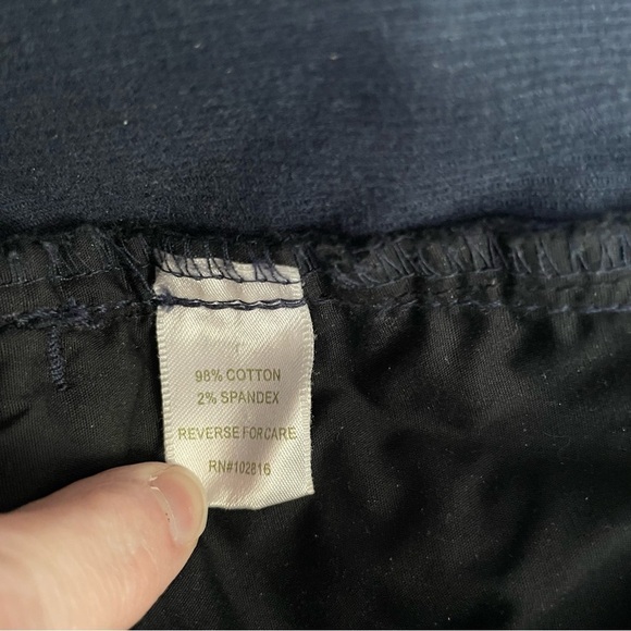 Garnet Hill Wide Leg Cropped Corduroy Pants Navy - Picture 8 of 12